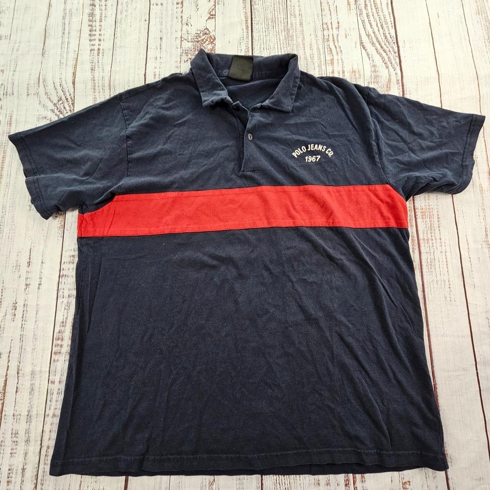 Polo Jeans Ralph Lauren Blue Short Sleeve Cotton Polo Shirt Men's XL